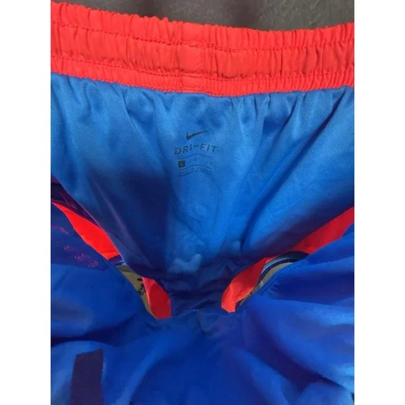 Nike Dri-Fit Men's Running Shorts Red Blue L Lightweight Breathable Athletic - Picture 13 of 16